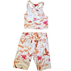 HOT KISS Pink floral matching shirt set